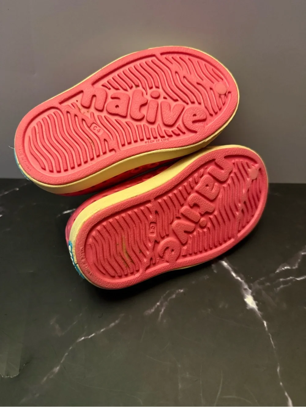 Native Kids Water Shoe in Coral Pink with Cream Toe
